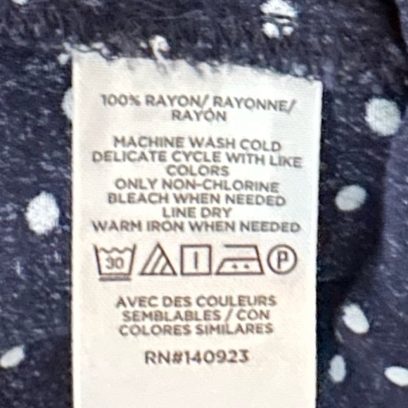 LOFT Dark Blue Polka Dot Blouse - Picture 4 of 4